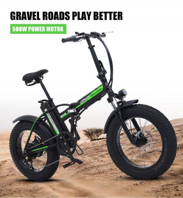 500W electric bike New Super Snow ebike 48V electric Folding bicycle aluminum alloy Motorcycle Portable electric fat tire bike Car & Vehicle Electronics