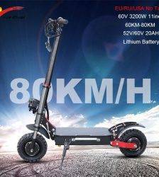 60V3200W Electric Scooter 11 inch Motor Wheel 20AH Lithium Battery Adult kick e scooter No tax folding patinete electrico adulto Car & Vehicle Electronics