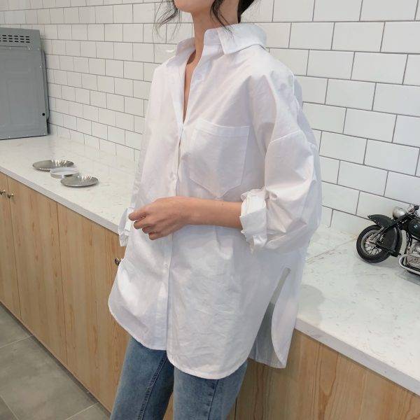 Spring Autumn Shirt Plus Size Harajuku Clothing Women Blouses Loose blusas Top Casual Retro White Shirts chemise blanche femme Blouses & Shirts WOMEN'S FASHION