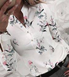 Women’s Flower Heart Print Blouse 2020 Fashion Spring Summer Casual Long Sleeve V Neck Shirt Ladies Elegant Buttons Dating Tops Blouses & Shirts WOMEN'S FASHION