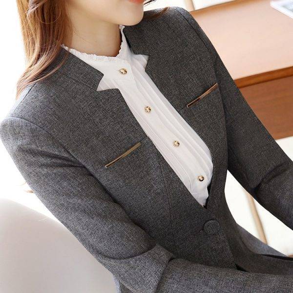 Female Elegant Business Uniform 2 Piece Set Pant Suits for Ladies Women’s Business office Work Wear Blazers Trouser Sets Jacket Pant Suits WOMEN'S FASHION