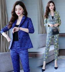 Famous Yuan Hong Kong style new women’s wear professional suit printed small suit trousers show thin two-piece fashion Pant Suits WOMEN'S FASHION