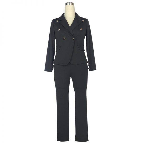 2019 Work Pant Suit OL 2 Piece Set for Women Business Interview Suit Set Uniform Blazer Pencil Pant Office Lady Suit Black White Pant Suits WOMEN'S FASHION