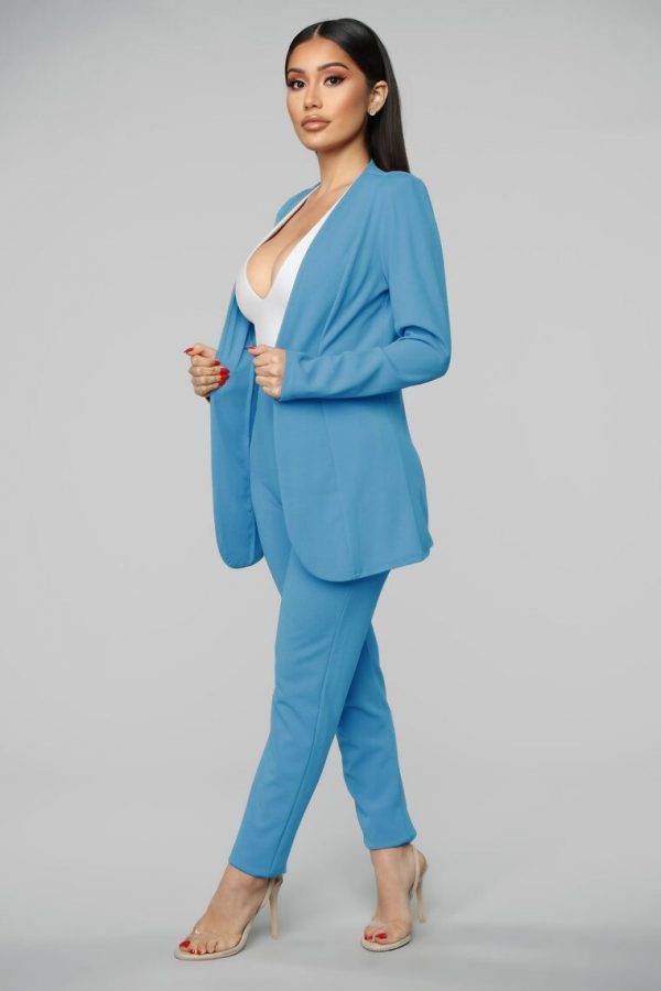 New Spring Fall Female Solid Candy Color V Neck Sexy Blazer Pant 2 Piece Suit Outwear Lady Casual Slim Elegant Women’s Suits Pant Suits WOMEN'S FASHION