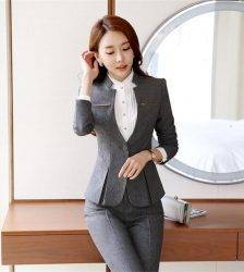 Formal Pant Suits Women Office Lady 2 Piece Set Pants Blazer Female Business Work Trousers Jacket Elegant Uniform Plus Size 2020 Pant Suits WOMEN'S FASHION