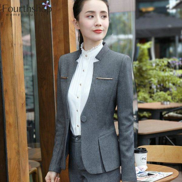 Women Formal Suits Office Lady Work Wear Uniform Design Autumn Winter Pants Blazer Set Fashion Plus Size Jacket Suit Female 2020 Pant Suits WOMEN'S FASHION