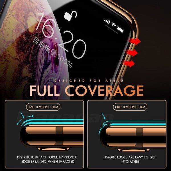 15D Protective Glass on the For iPhone 6 7 8 plus XR X XS glass full cover iPhone 11 12 Pro Max Screen Protector Tempered Glass Cell Phones & Accessories Mobile Phone