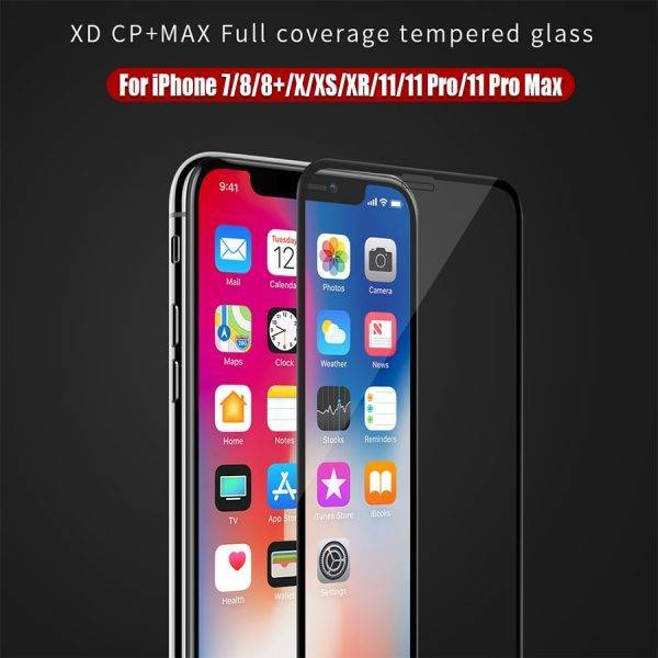 NILLKIN XD+ Glass Screen Protector For iPhone 11 Pro XR XS Max SE 8 Plus 3D Safety Protective Tempered Glass for iPhone XS Glass Cell Phones & Accessories Mobile Phone