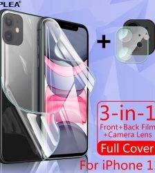 Full Cover For iPhone 11 Screen Protector 7 8 Plus Hydrogel Film For iPhone 11 Pro Back Film XR XS MAX X Camera Tempered Glass Cell Phones & Accessories