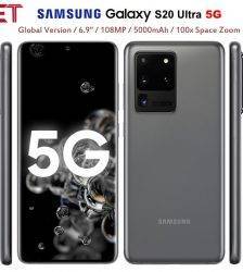 Original NEW Samsung Galaxy S20 Ultra G988B-DS 5G Mobile Phone 12GB RAM 128GB ROM 6.9″1440x3200p 5000mAh 108MP NFC Android10.0 Mobile Phone
